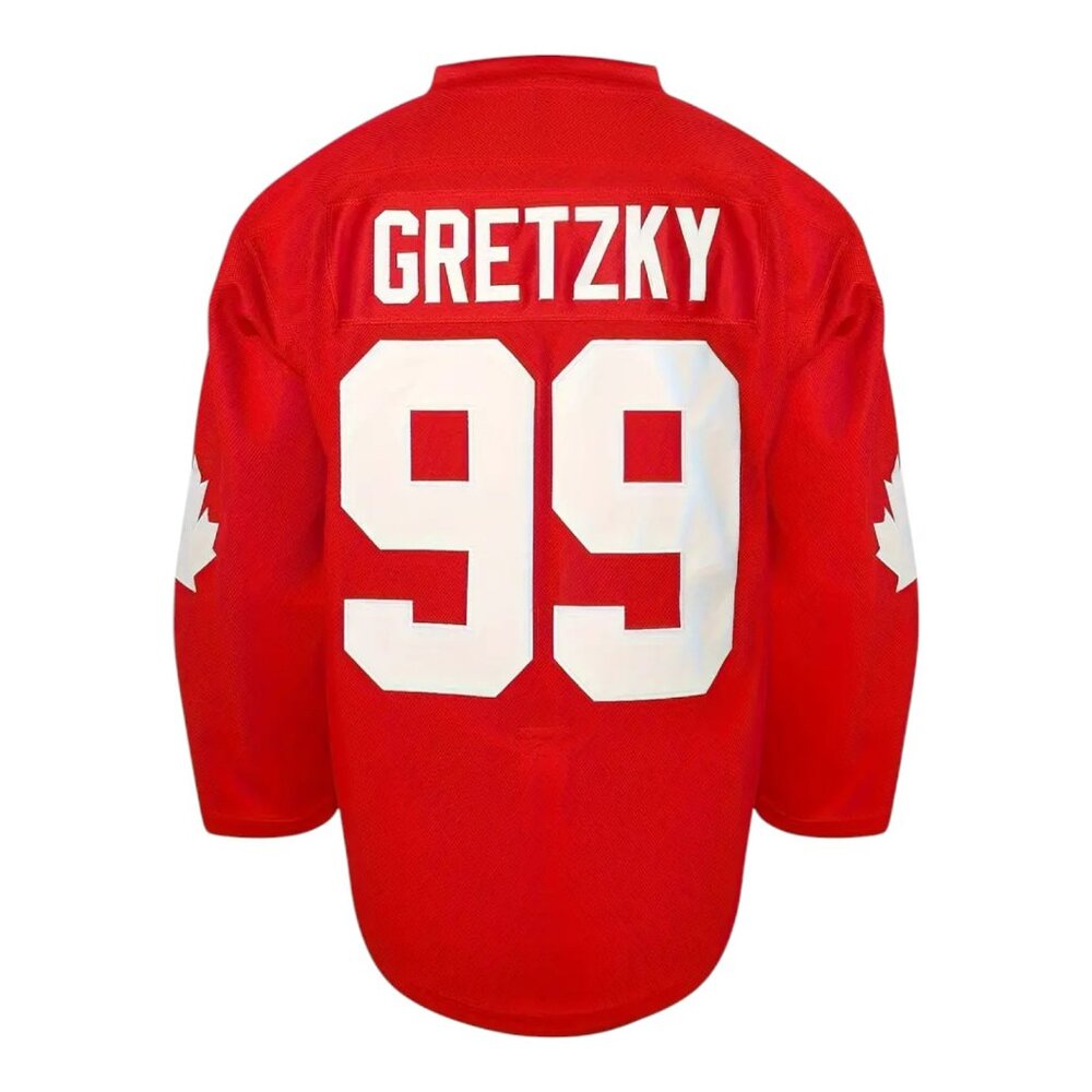 Wayne Gretzky Labatt Team Coupe Canada Cup Stitched Hockey Jersey Red - Picture 3 of 7